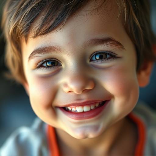 Close-up portrait of a child smiling
