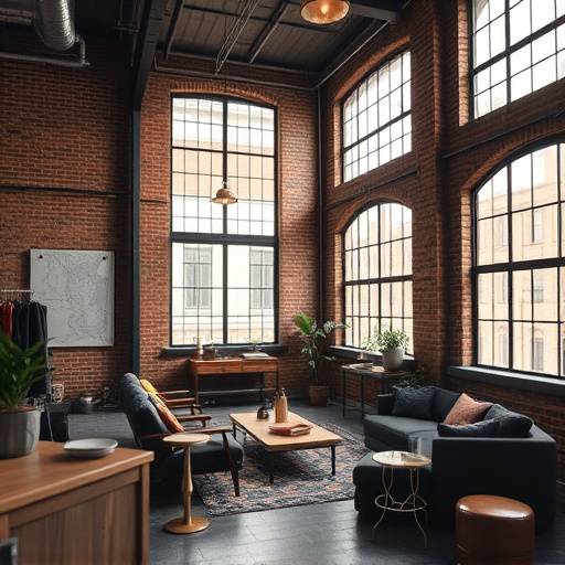 Urban Loft Studio with exposed brick and large windows